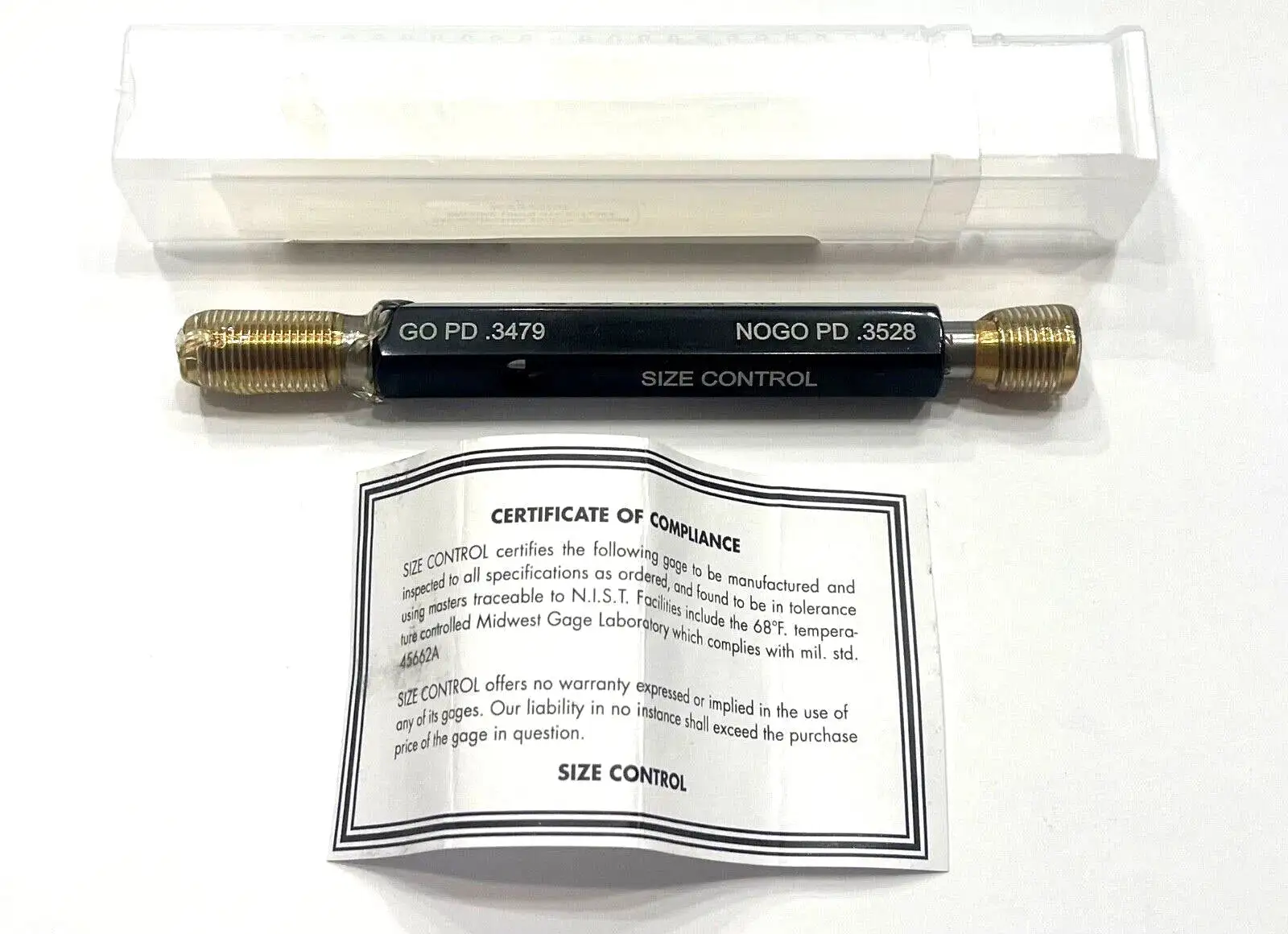 Van Keuren 3/8-24 UNF 2B Double End Tin Coated Thread Plug Gage