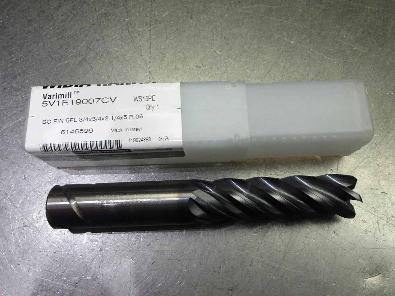 Widia/Hanita 3/4" 5 Flute Carbide CR Endmill .060" R 5V1E19007CV WS15PE (LOC3362)