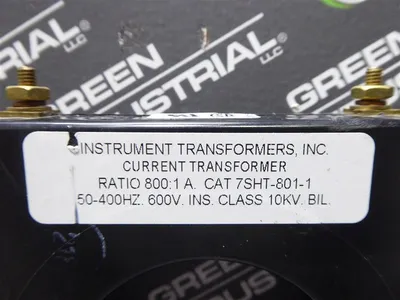 Instrument Transformers Inc. 7SHT-801-1 Current Transformer 800:1 Ratio Used