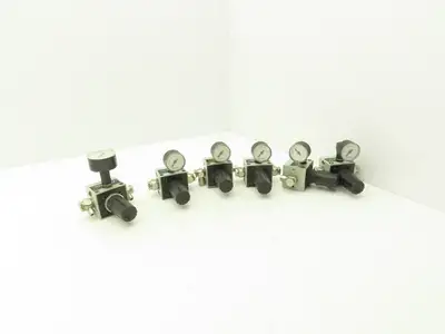 Numatics R22KG021 Pneumatic Air Pressure Regulator 1/4" NPT Ports Gauge Lot of 6