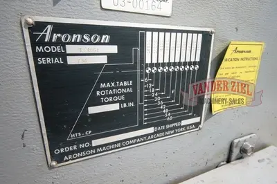 USED ARONSON RS10GE/TS10GE WELD POSITIONER WITH HEADSTOCK AND TAILSTOCK