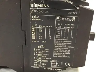 USED SIEMENS 3TF4010-0A