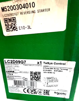 NEW SCHNEIDER ELECTRIC LC2-D09-G7 REVERSING CONTACTOR LC2D09G7