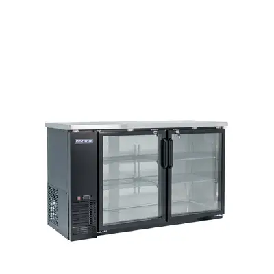 New | in-Stock MCA New Norpole NPGB-60 2 Glass Door Under Bar Refrigerator Back Bar Cooler Merchandiser Bottle Coolers Illinois US | Falcon Restaurant Supply #1376738