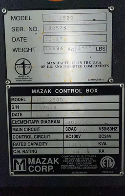 2007 MAZAK VTC-250/50 MACHINING CENTERS,VERT.,N/C & CNC,MULT.SPDL. | Machinery Resources International (3)