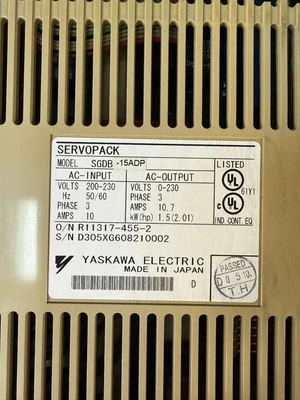 Yaskawa SGDB-15ADP 3Ph 50/60 Hz (1.4.3)