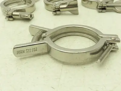 SCC 13MHHMQ-250 Sanitary Squeeze Clamp 2.5" Pipe For 3.2" Flange Lot of 6