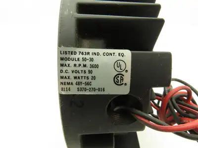 Warner 5370-270-016 EM-50-30 Motor Clutch Brake 90VDC 3600 RPM 16Lb-Ft 48Y-56C