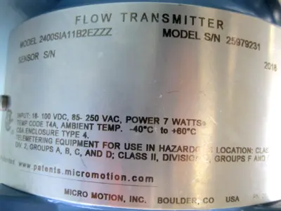 USED Micro Motion CMFS015 M321H0A2ECZZ