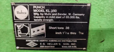 1983 MUBEA KL-350 Single End Punches | Fahey Machinery Co., Inc. (5)