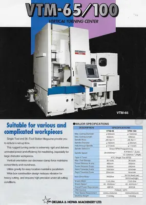 OKUMA VTM-100 CNC 3-Axis Turning Centers | Murphy Machinery (13)