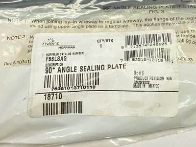 New | in-Stock Hoffman Sealing Plate 90-Degree Angle Lay-in HC 6.00 x 6.00" Gray 18710 Electrical Boxes Michigan US | Maverick Industrial Sales #1402300