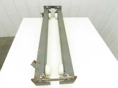 Underhung Bridge Crane End Truck 3-1/4"-7" Beam Flange 49"Length 4" Poly Wheels