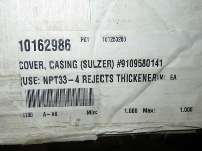 Wearplate / Suction side plate for Sulzer pump model NPT33-4 , Unused