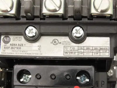 Allen Bradley 598-BA1076 Size 1 Starter Contactor 120V Coil 500F-BOD930  -No Lid