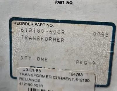 RELIANCE ELECTRIC 612180-600R TRANSFORMER. Loc4E-30