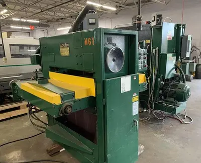 USED TIMESAVERS TB337-2HDA, 37" TOP & BOTTOM ABRASIVE PLANER SYSTEM
