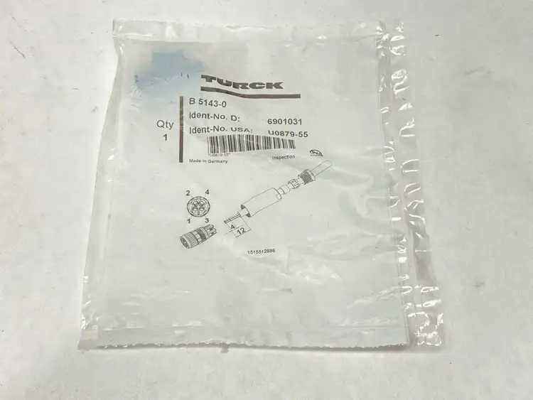 New | in-Stock Turck Field Wireable Connector Female M8 4-Pin U0879-55 Electrical Fittings Michigan US | Maverick Industrial Sales #1400707