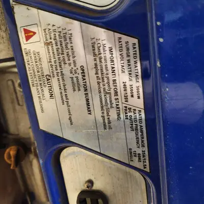WEN 3500 Watt Portable Generator with 6.5HP engine - Needs new On/Off Button