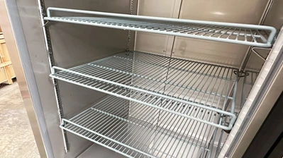 171-0097 29” Stainless Steel Glass 1 Door Self Contained Reach In Cooler