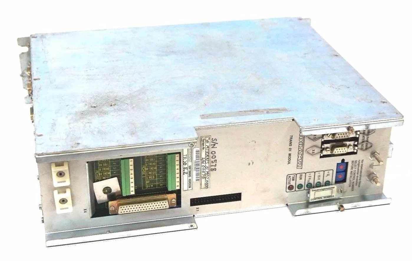 USED INDRAMAT MTRANS.01M02.0000 SERVO DRIVE CONTROLLER SOFTWARE VERSION TR305.2
