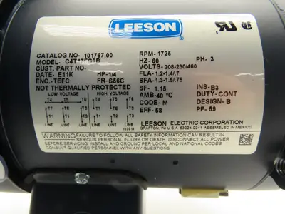 New | in-Stock LEESON ELECTRIC _UNKNOWN_ Motors (misc) Indiana US | Arrow Industrial #554925