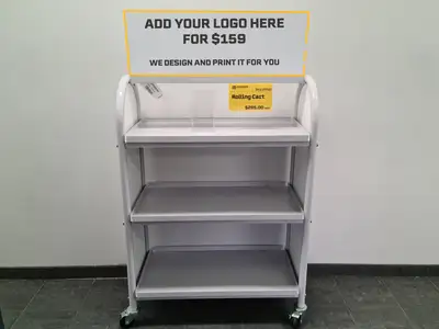 33" x 18" x 47" 3-Shelf Rolling cart w/ 3" Swivel Casters