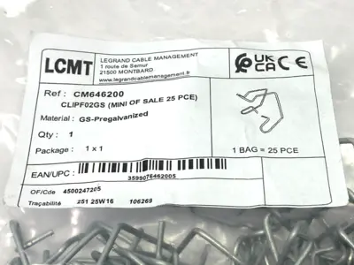New | in-Stock Legrand Clip for Wire Cable Tray PACK OF 25 Misc Electrical & Power Parts Michigan US | Maverick Industrial Sales #1461066