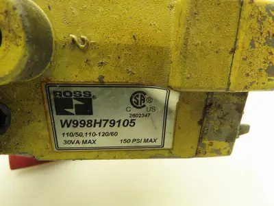 Ross Y2773A4082 Pneumatic Solenoid LOX Lock-Out Control Valve 3/2-Pos 120V 1/2"