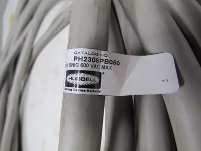 Hubbell PH2306PB050 50' Male/Female Double Ended Cable Assembly 20A 6 Pole 600V