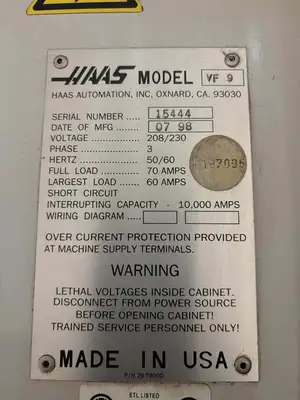 1998 HAAS VF-9/50 Vertical Machining Centers | 520 Machinery Sales LLC (8)