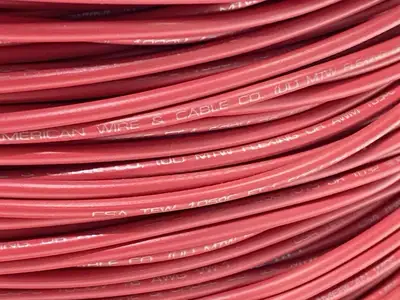 MTW-18G-03 | American Wire And Cable  18 AWG Hook Up Wire Type MTW Red 1800ft Roll - New – Open Box