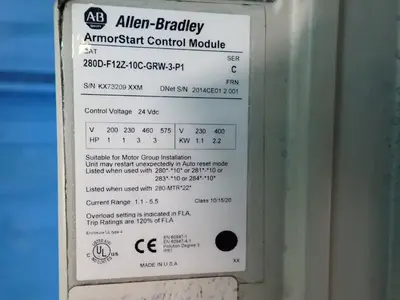 USED ALLENBRADLEY 280DF12Z10CGRW3P1