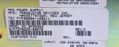 NEW TRANSISTOR DEVICES SPS5343 POWER SUPPLY