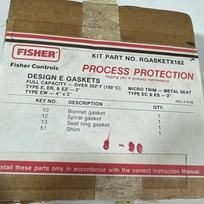 NEW Fisher RGASKETX182