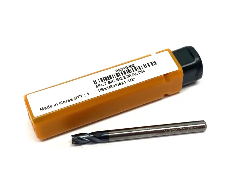 New | in-Stock Hertel Square End Mill: 1/8" Dia, 1/4" LOC 30 deg Helix, 1/8" Shank Dia End Mills Michigan US | Maverick Industrial Sales #1391724