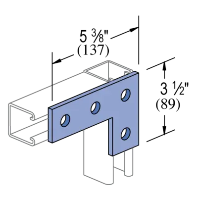 Lot of 6 Unistrut P1380A 4 Hole Flat Plate Fittings New