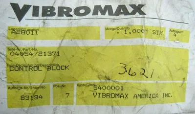NEW VIBROMAX TRIES 905.010B CONTROL BLOCK 04054/21371 01416 905010B