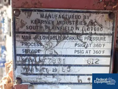 USED Kearney Industries 35.4 Sq Ft Kearney Karbate Heat Exchanger, 50/75#