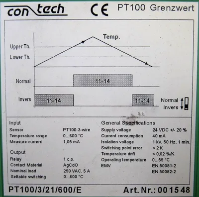 NEW CONTECH PT100/3/21/600/E MODULE PT100321600E 001548