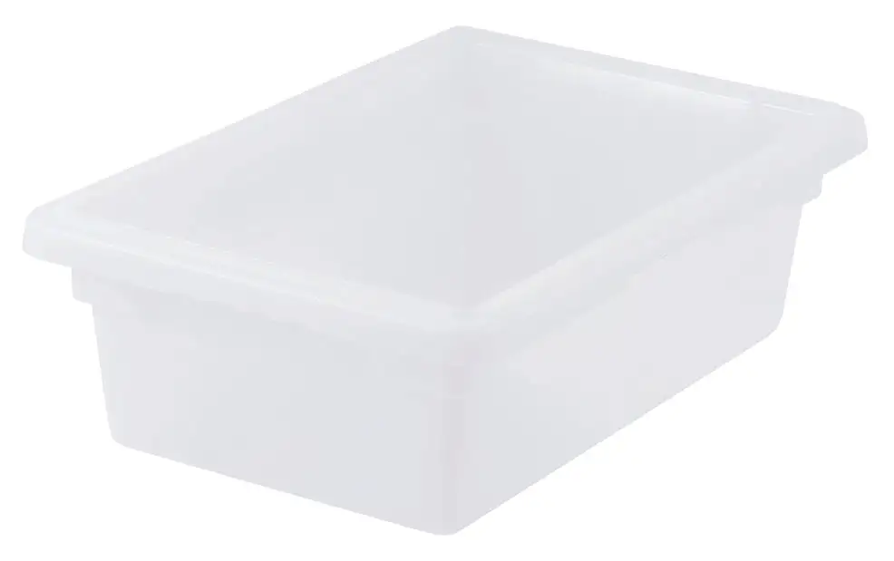 Food Storage Box, 18" x 12" x 6", White, PP (6 Each)