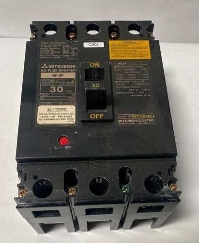 MITSUBISHI NF-SF3030 30 AMP NO-FUSE CIRCUIT BREAKER 480V 3P