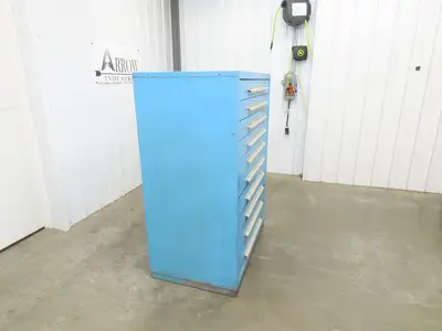 Nu-Era Modular Tool Storage Cabinet 10 Drawer 45x28x61" Stanley Vidmar Blue