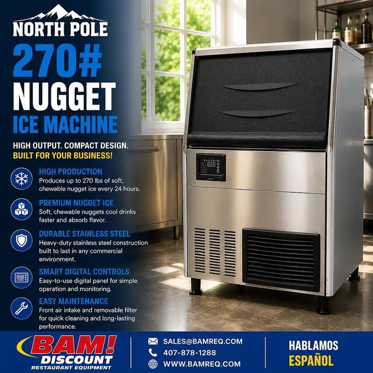 New | in-Stock NORTH POLE SK-269N Ice Machines Florida US | BAM Discount Restaurant Equipment #1301597
