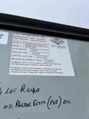 USED PRO REFRIGERATION INC. M45BT216B70R460-V-VD