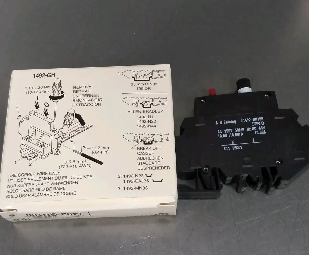 Allen Bradley 1492-GH100 Ser. B 10A Circuit Breaker Loc4E40