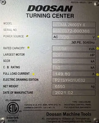 2021 DOOSAN PUMA 2600SYII CNC Lathes | Machinery Network (24)