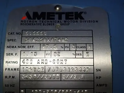 Used AMETEK DR808D89MXA Vacuum Pumps Ohio US | HGR 24 #727063