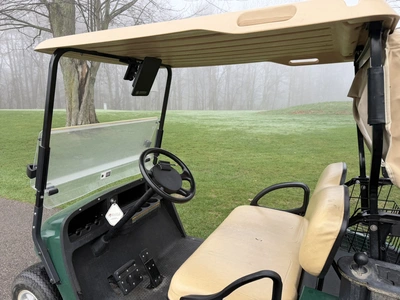 (1) 2015 E-Z-Go golf cart with a Kawasaki gas engine, includes canopy, fold-down windshield, and bal...