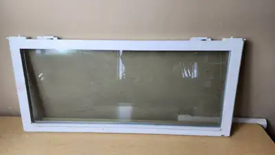 White Framed Glass Window Pane 16 x 34 1/2
